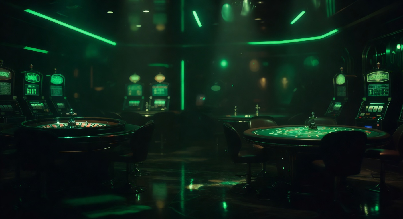 Dark neon casino abstract background